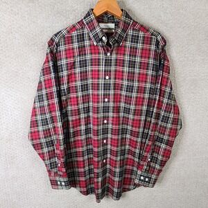 Turnbury Shirt‎ Mens M Red Blue Green Plaid Signature Twill Button Down Oxford